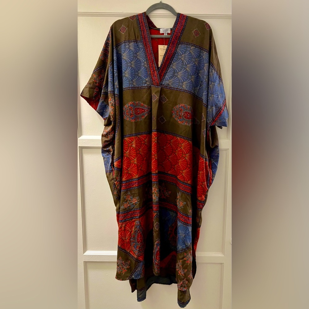 V neck multi color Maxi Kaftan